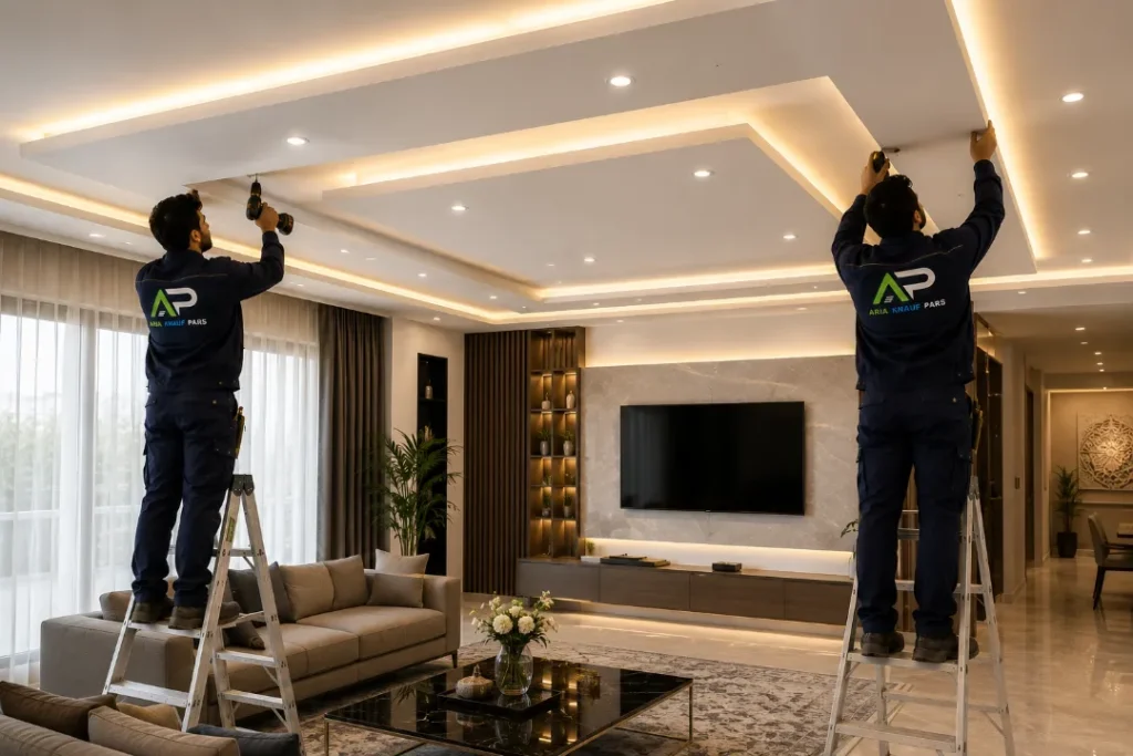 اجرای کناف سقف پذیرایی